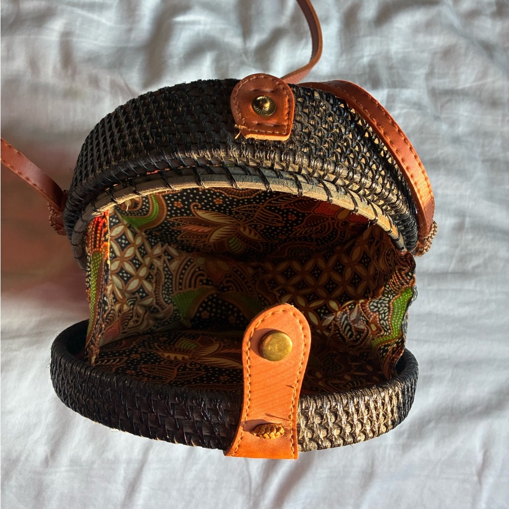 Stylish Brown and Orange Crossbody Bag
